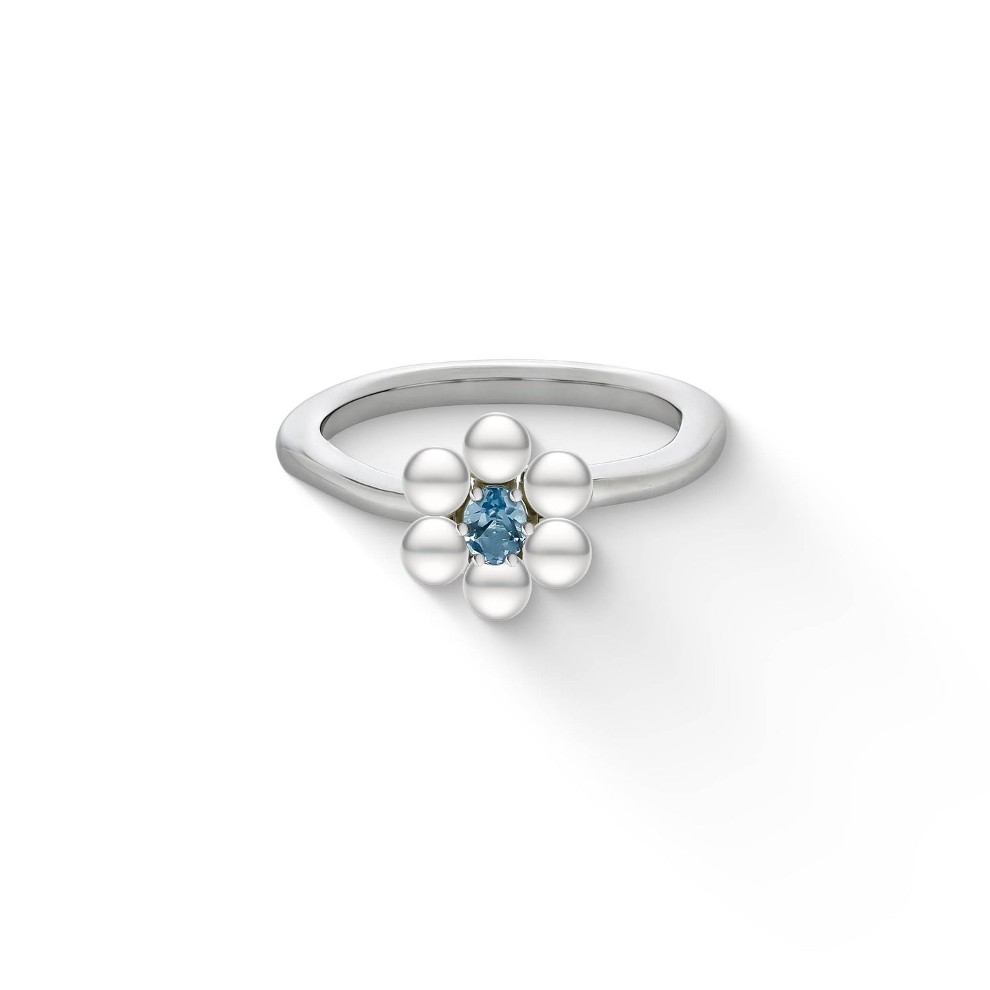 White Freshwater Pearl Flower Ring