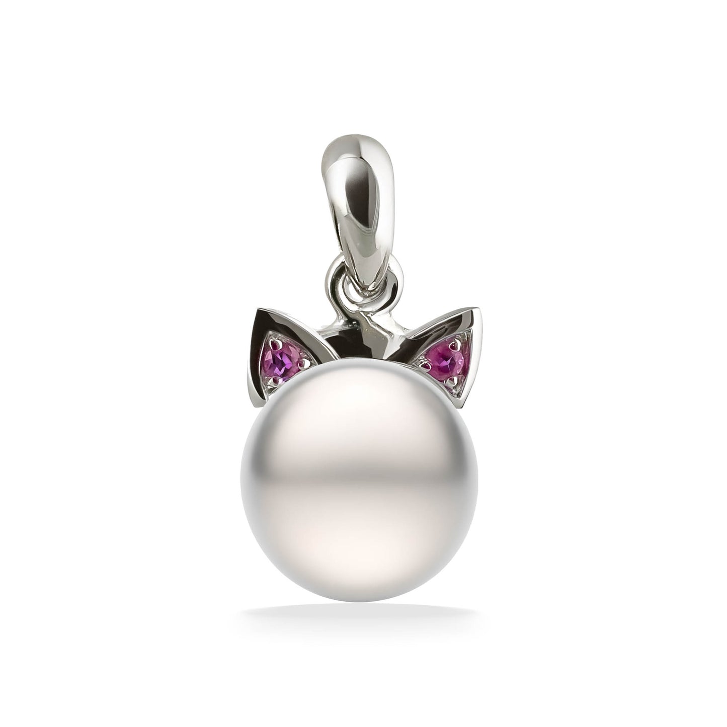 01232 - 14K White Gold - Cat Ear Pendant