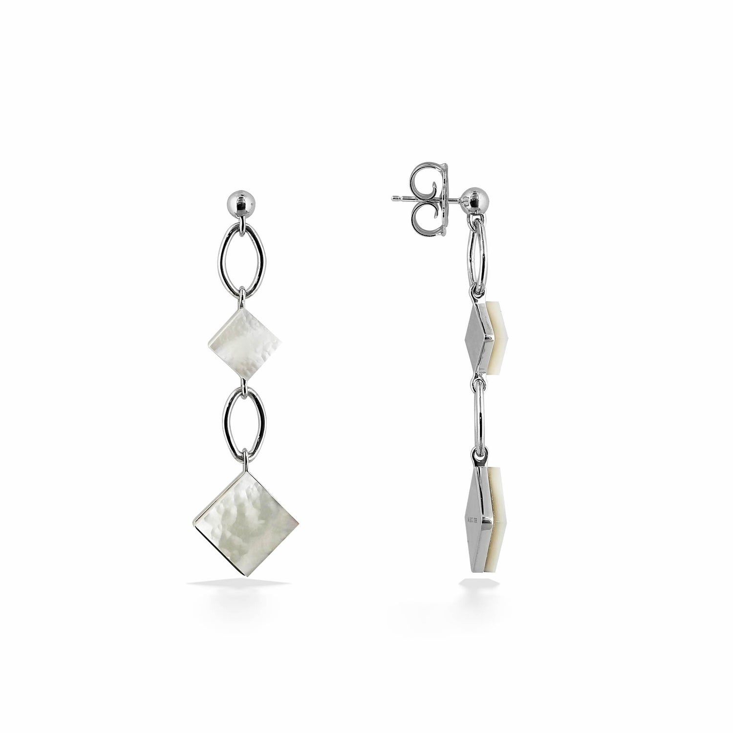 Pearl Diamonds Round Earrings in 18K Gold | Dubai Jewel Factory