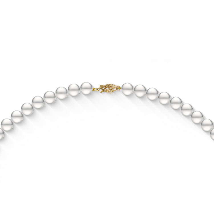 773199 - 14K Yellow Gold - White Freshwater Pearl Necklace Strand