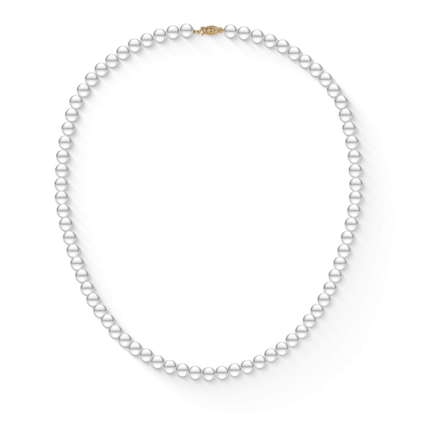 773199 - 14K Yellow Gold - White Freshwater Pearl Necklace Strand