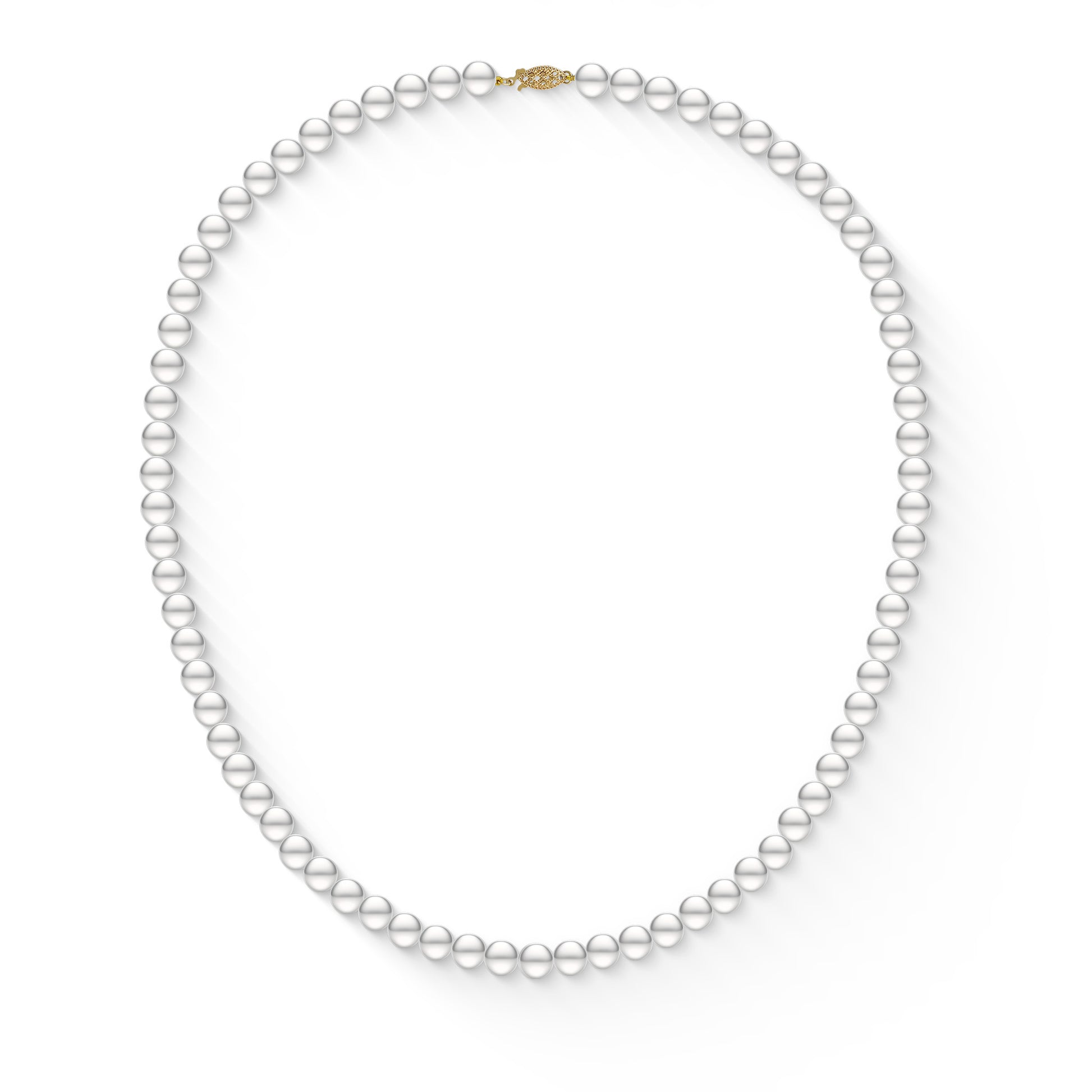 773199 - 14K Yellow Gold - White Freshwater Pearl Necklace Strand